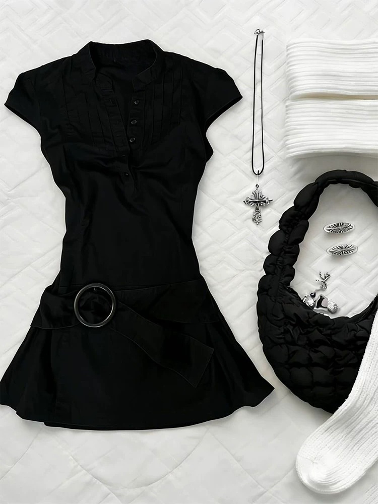 Robe de soirée noire style vin - Corset Waist Cinch avis et prix