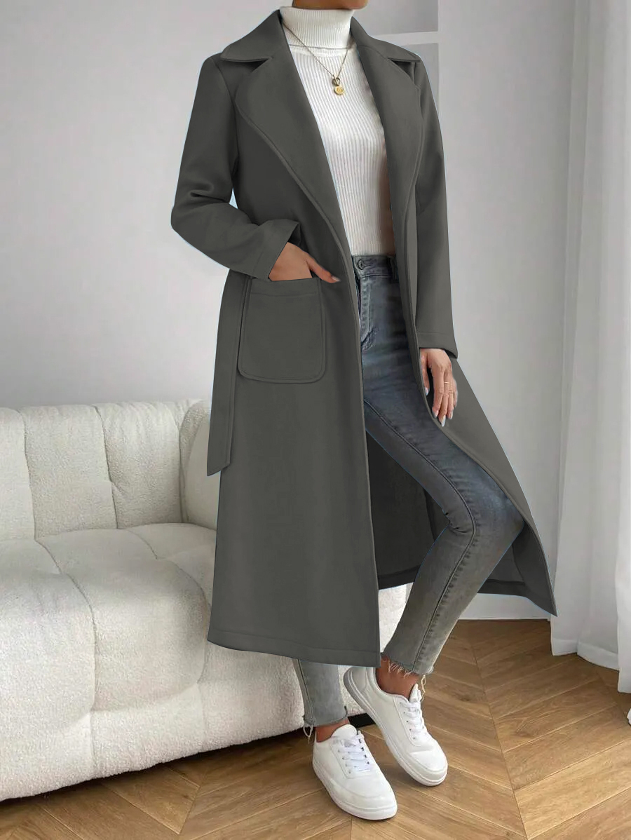 Manteau Long à manches longues - Corset Waist Cinch avis et prix